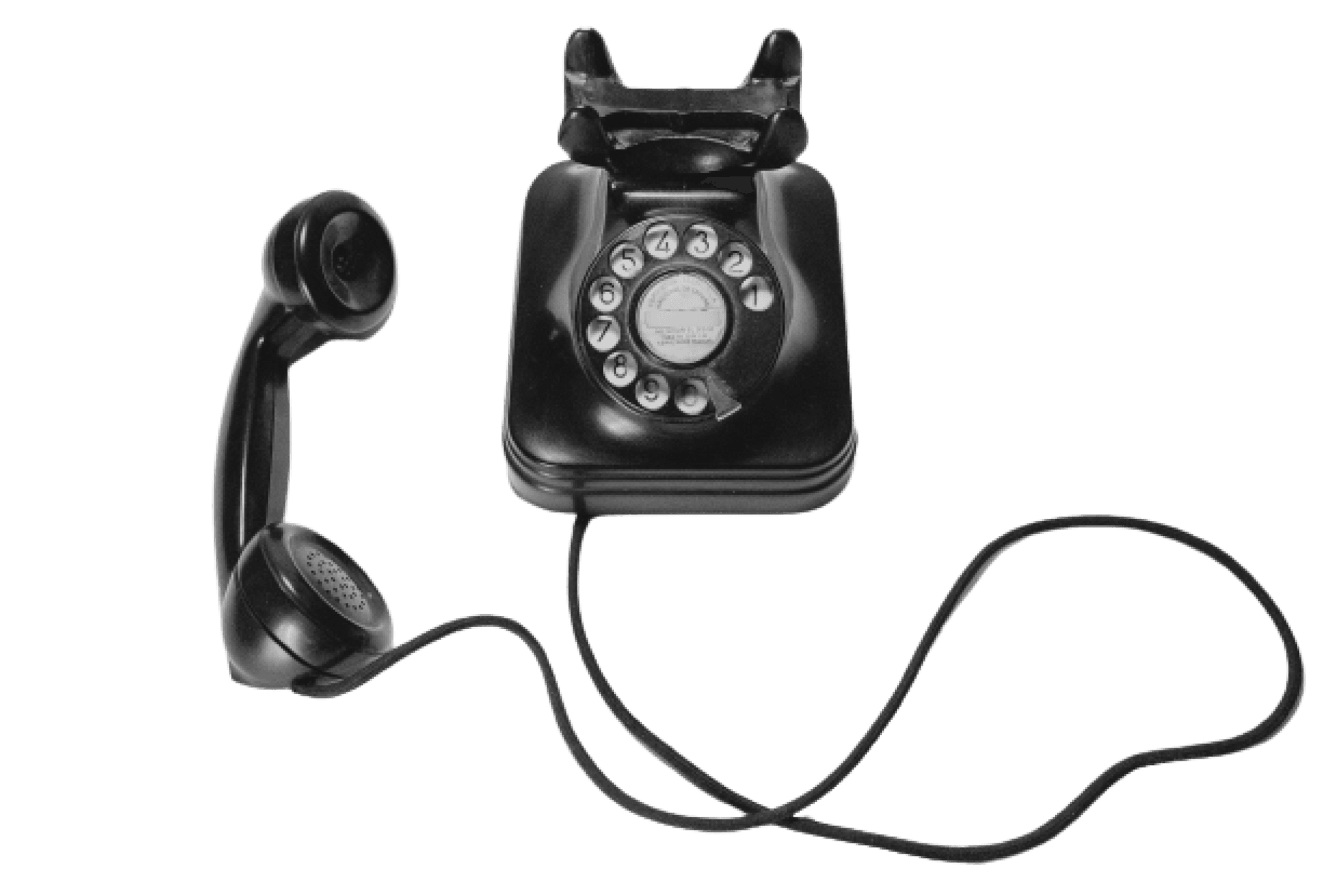 Black retro phone with handset